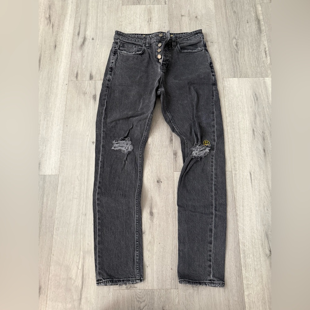 drew house Men's Charcoal Skinny Jeans
